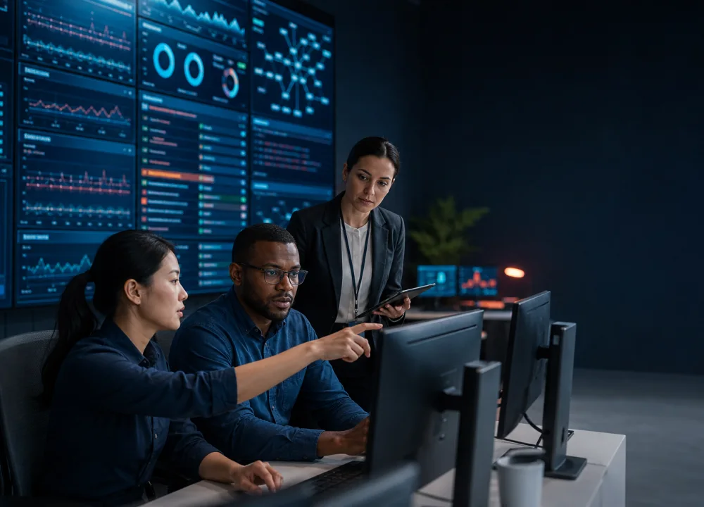 Managed services specialists monitoring enterprise application health